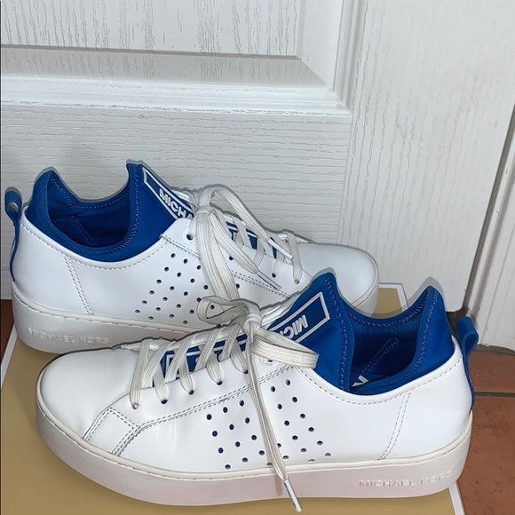 michael michael kors ace leather and scuba sneaker